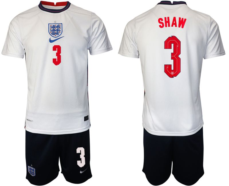 Men 2020-2021 European Cup England home white #3 Nike Soccer Jersey->england jersey->Soccer Country Jersey